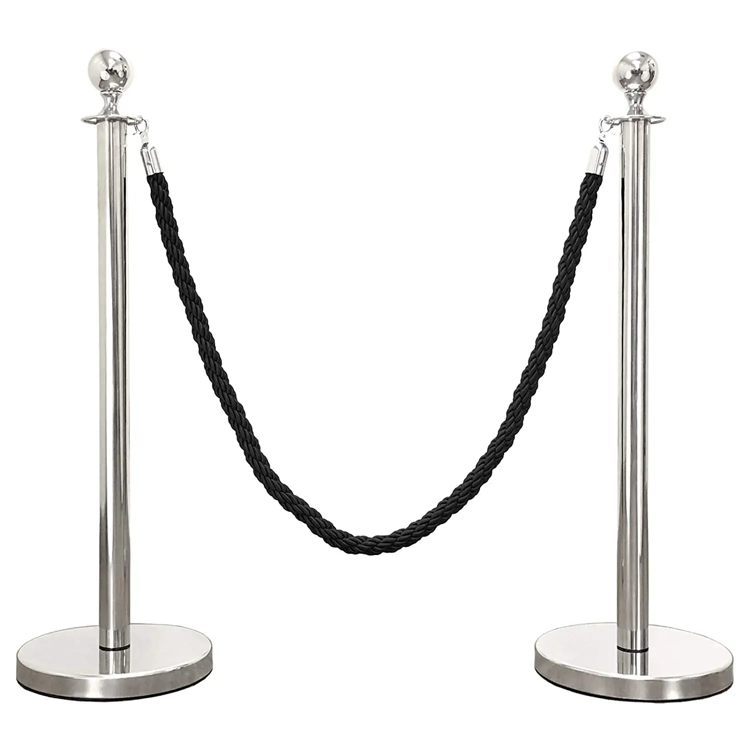 Heavy Duty indoor railing stand stainless steel Hotel rope barrier stanchion Post Stand with twisted rope