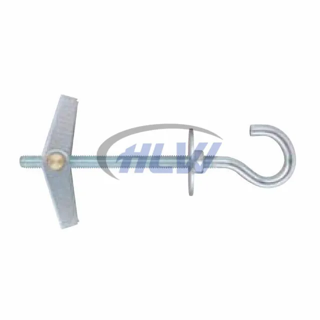 Metal spring  wing toggle bolt anchor with Cup hook white zinc plated