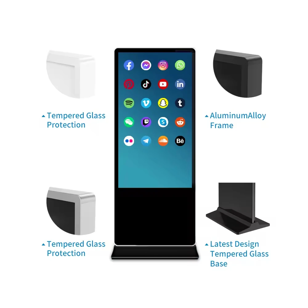 32 43 49 55 65 75 85 Inch Touch Screen LCD Floor Standing Totem Display Signage Advertising Kiosk for Shopping Mall