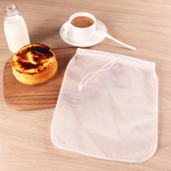 
BOSI Nylon Nut Milk Bag 200 Micron 10inch * 12inch COLD BREW COFFEE BAG Commercial Grade REUSABLE ALL PURPOSE Food Strainers 