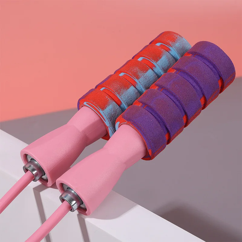 Wholesale Home Sports Fitness Pvc Bearings Skipping Rope Foam Grip Handles Ropeless Weight Skipping Rope For Gym And Outdoor
