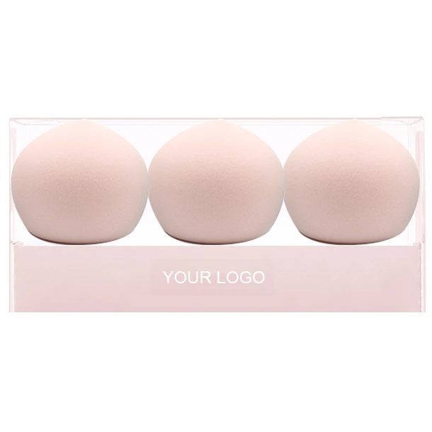 
Newest Design 3pcs Fart Peach Super Soft Become Larger After Water Pink Makeup Beauty Cosmetic Blender Sponge Puff Set 