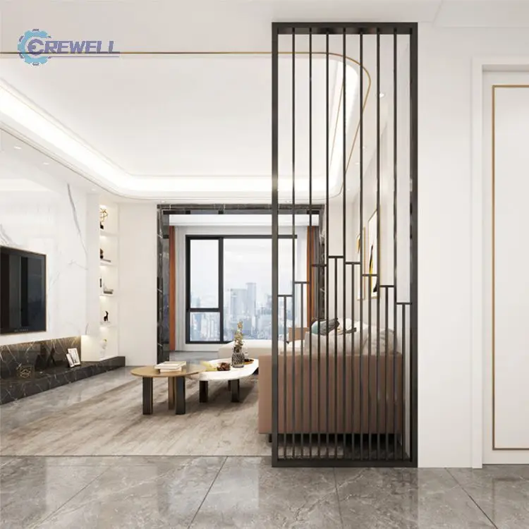 folding screen room divider hot sell wall partition stainless steel matted rose gold laser cut panel for interior design