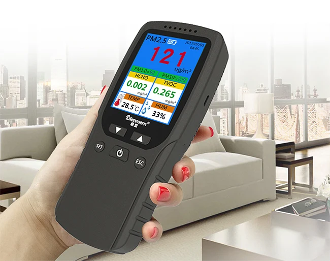 Ручной Датчик качества воздуха pm2.5 с датчиком температуры и влажности