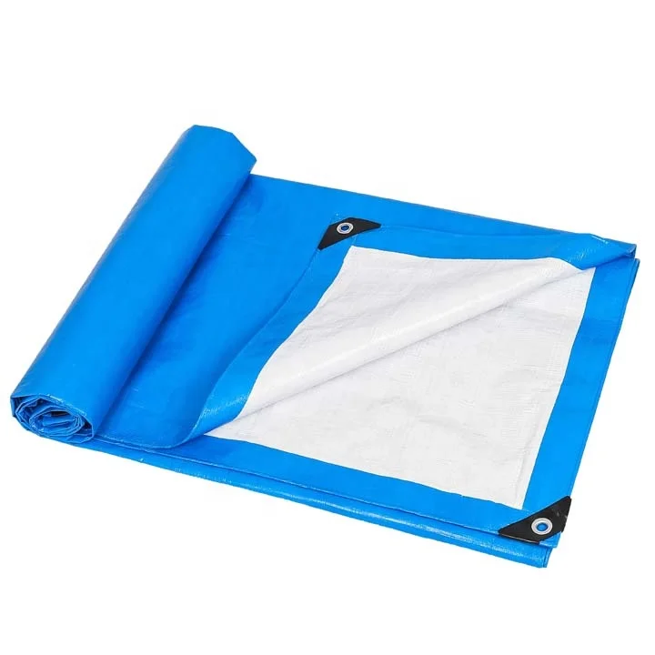 blue white pe tarpaulin sheet good quality for truck side curtain fabric
