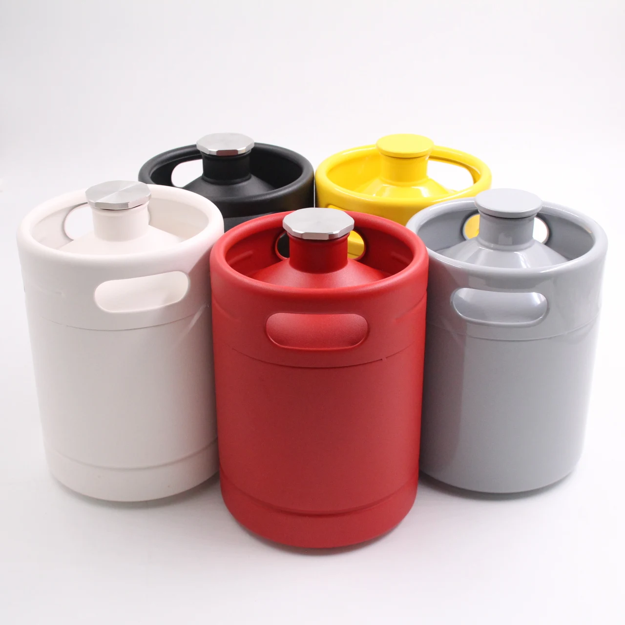 Mini Keg Growler Pressurized Growler 64 OZ 304 Stainless Steel Mini Keg with Seal knob Cover for Home kitchen Brewing Beer