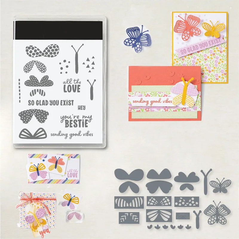 Silicone Clear Stamp Die Cut Set Tools Clear Stamp Die Cut Set for Card Making DIY for DIY Scrapbooking Album Decorative Wedding