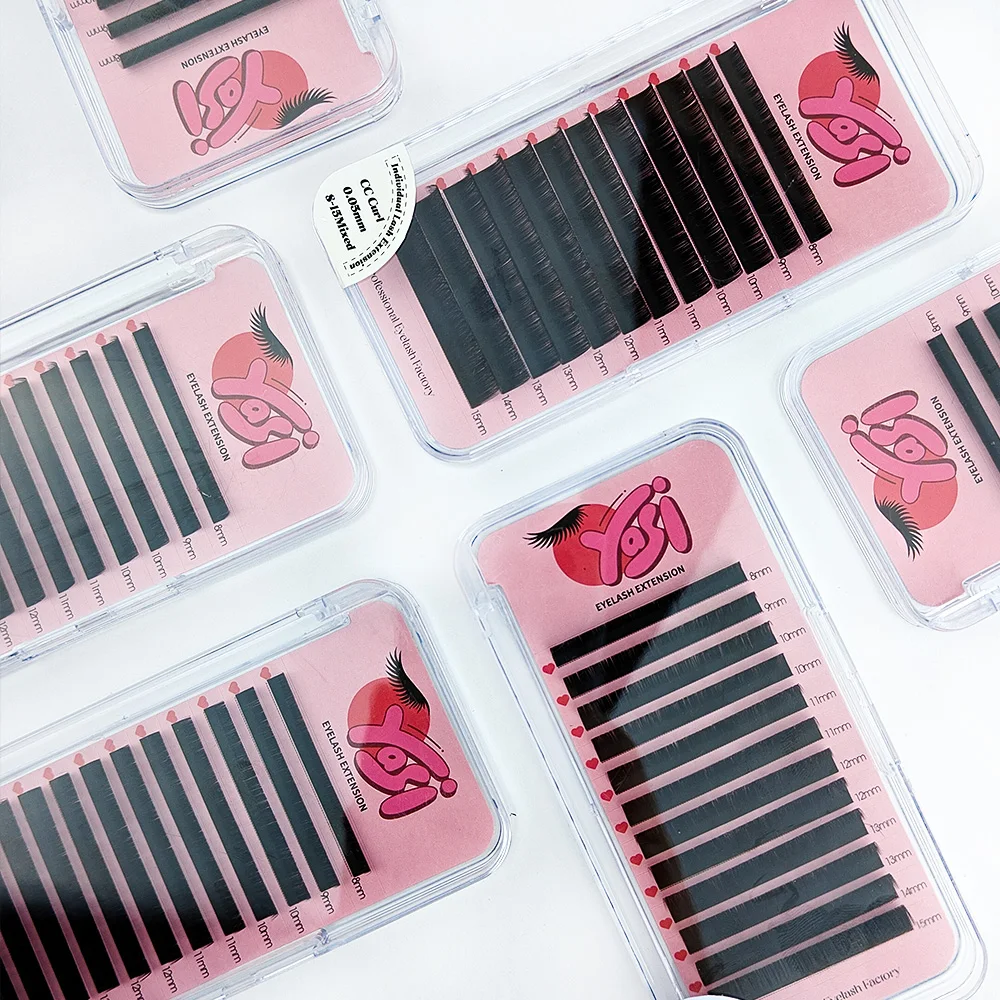 Natural Matte Black Lash Tray Mink Cashmere Soft Classic Volume Eyelash Extension Korean Pbt Silk Individual Eyelash Extension