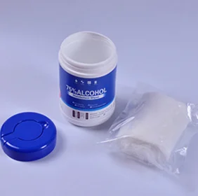 Wet tissue  buckets are sterilized and cleaned with raw spunlaced nonwoven rolls The price is good