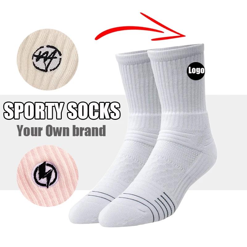 Performance Athletic Basketball Socks Brand Embroidered Long Practical Ribber Sporting Custom Running Socks Men