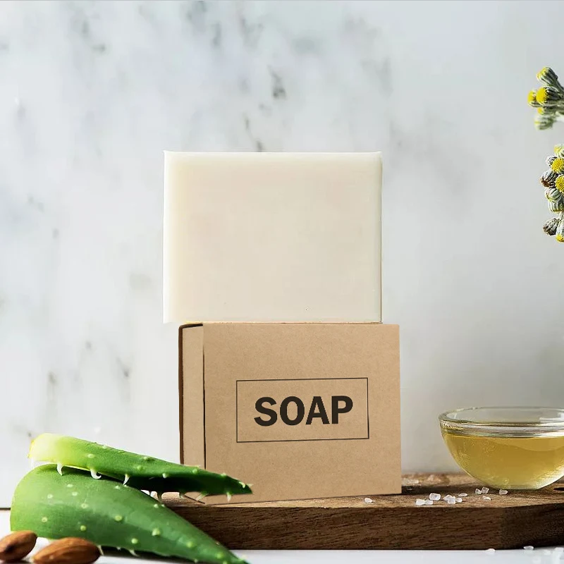 Private Label Kraft Paper Box Packed Soap Herbal Cleansing soap for Mite Elimination Kraft Paper Soap