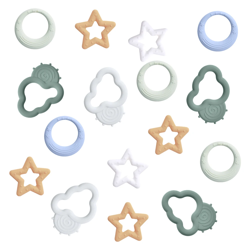 Wholesale Bpa Free Cute Soft Bracelet Teething Ring Food Grade Silicone Baby Chew Sensory Teethers Toys Gift Set