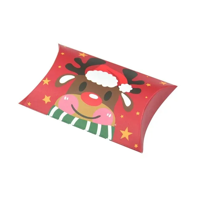 Cheap Paper Pillow Personalized Merry Christmas Chocolate Candy Box Packaging for Gifts