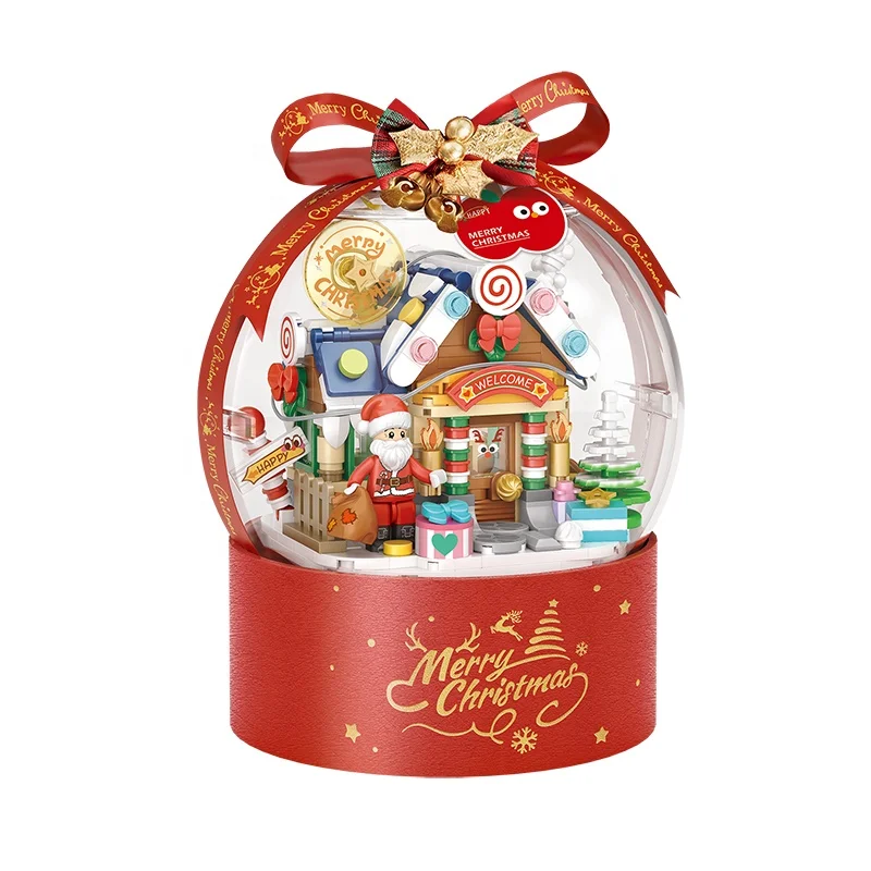 LOZ New Product Building Blocks Christmas Theme Winter Cabin with Lighting Gift Box and Puzzle Puzzle Toy Set