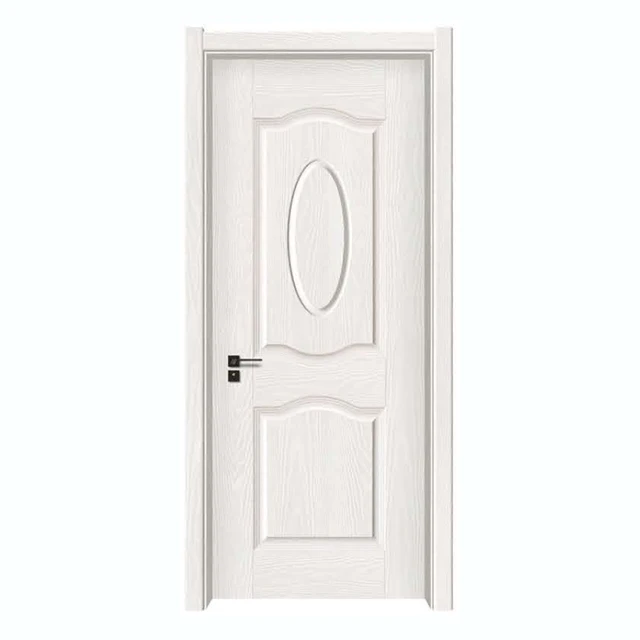 China Custom Modern Interior Plain White Hollow Core Flush PVC Bathroom Toilet Door Panels Wood Door
