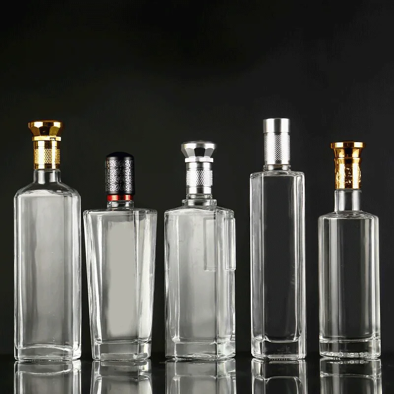 500ml 16OZ Empty Clear Round Vodka Tequila Brandy Whisky Liquor Glass Bottle