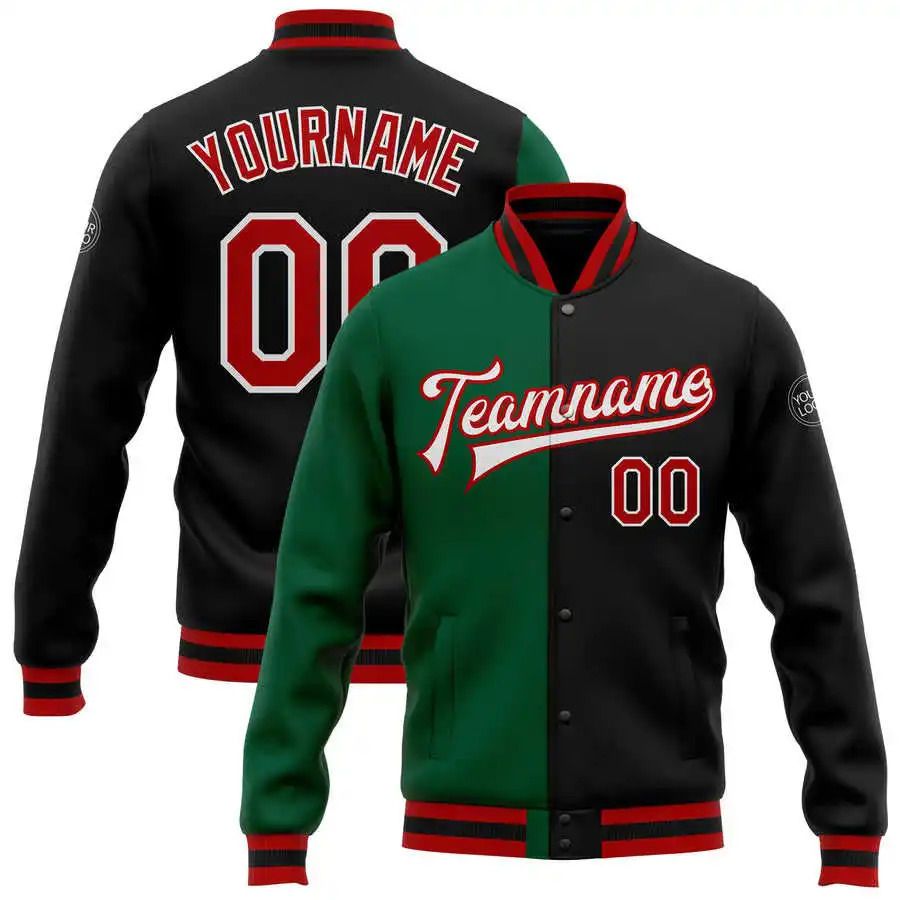 Custom Mexican Flag Bomber Jacket Letterman Clothes Manufacture Button Outdoor Jackets