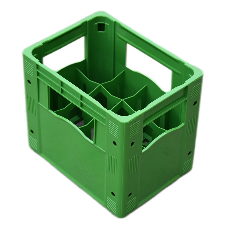 Factory Direct Sale 12 20 24 40 Bottles Cheap PP HDPE Green Blue Red Black Stackable Wine Bottle Plastic Beer Bottle Crates