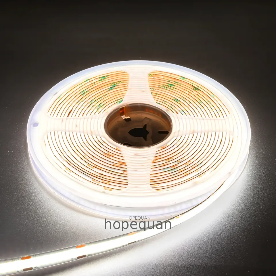 Slim Dot free Light Dc24v 12v single white Cob Led Strip Lights White Warm White 504leds/m Strip Led Cob 5mm