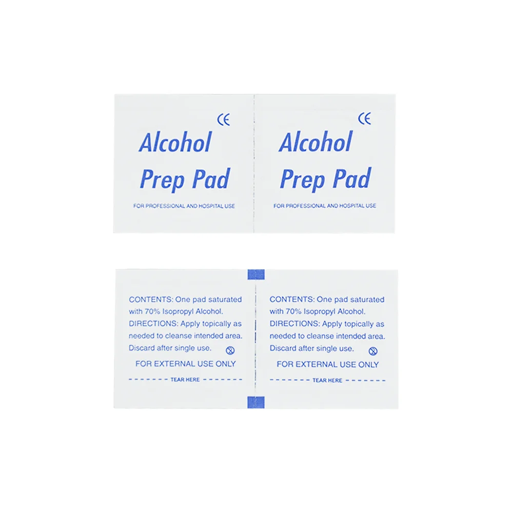 CE Approved Disposable Sterile 70% Isopropyl Alcohol Prep Pads Non-Woven Alcohol Swabs