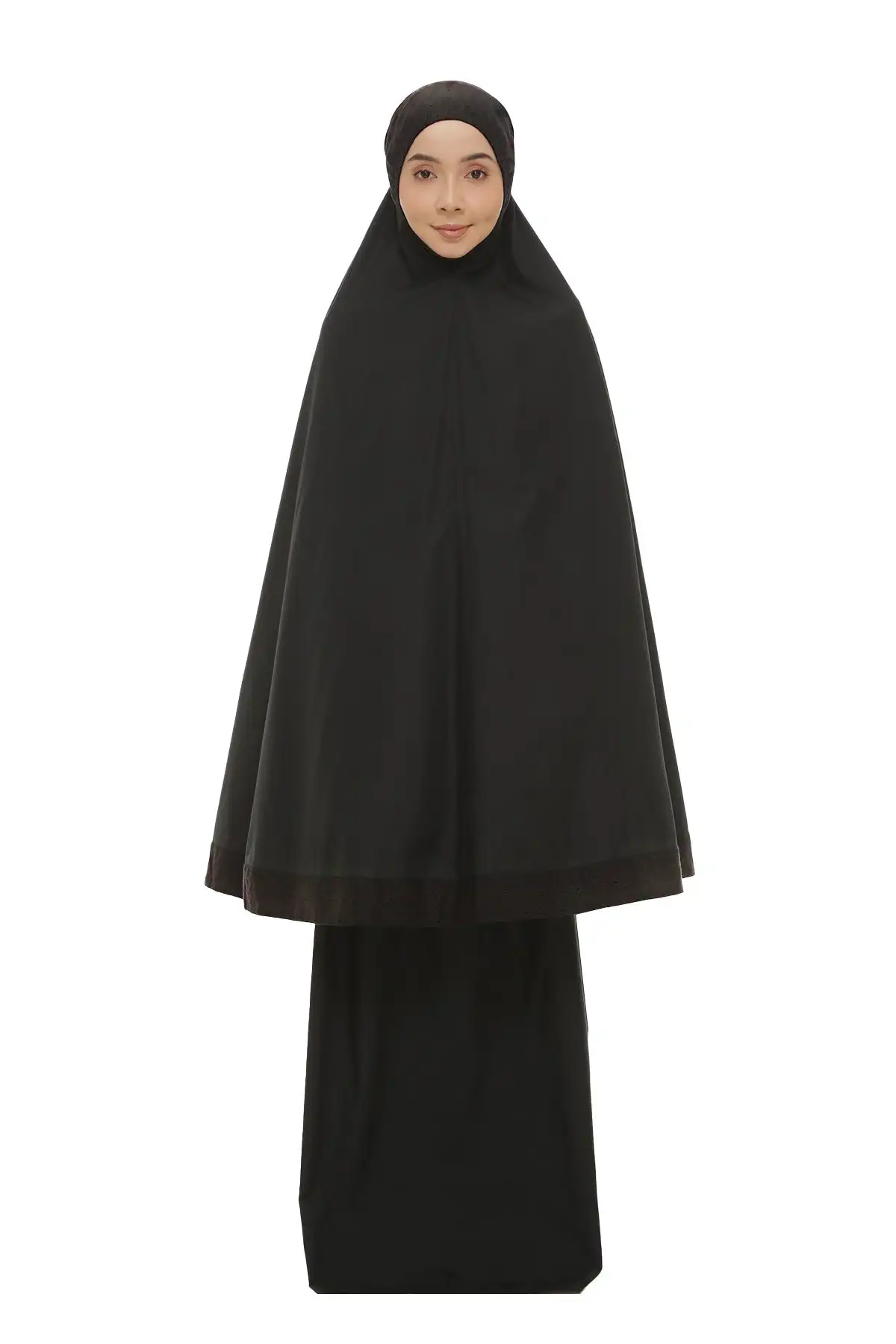 SIPO Telekung Lace Embroidery 2 piece Jilbab Abaya Muslim Malaysia Tudung Khimar Dress Prayer Traditional Muslim Clothing&Access