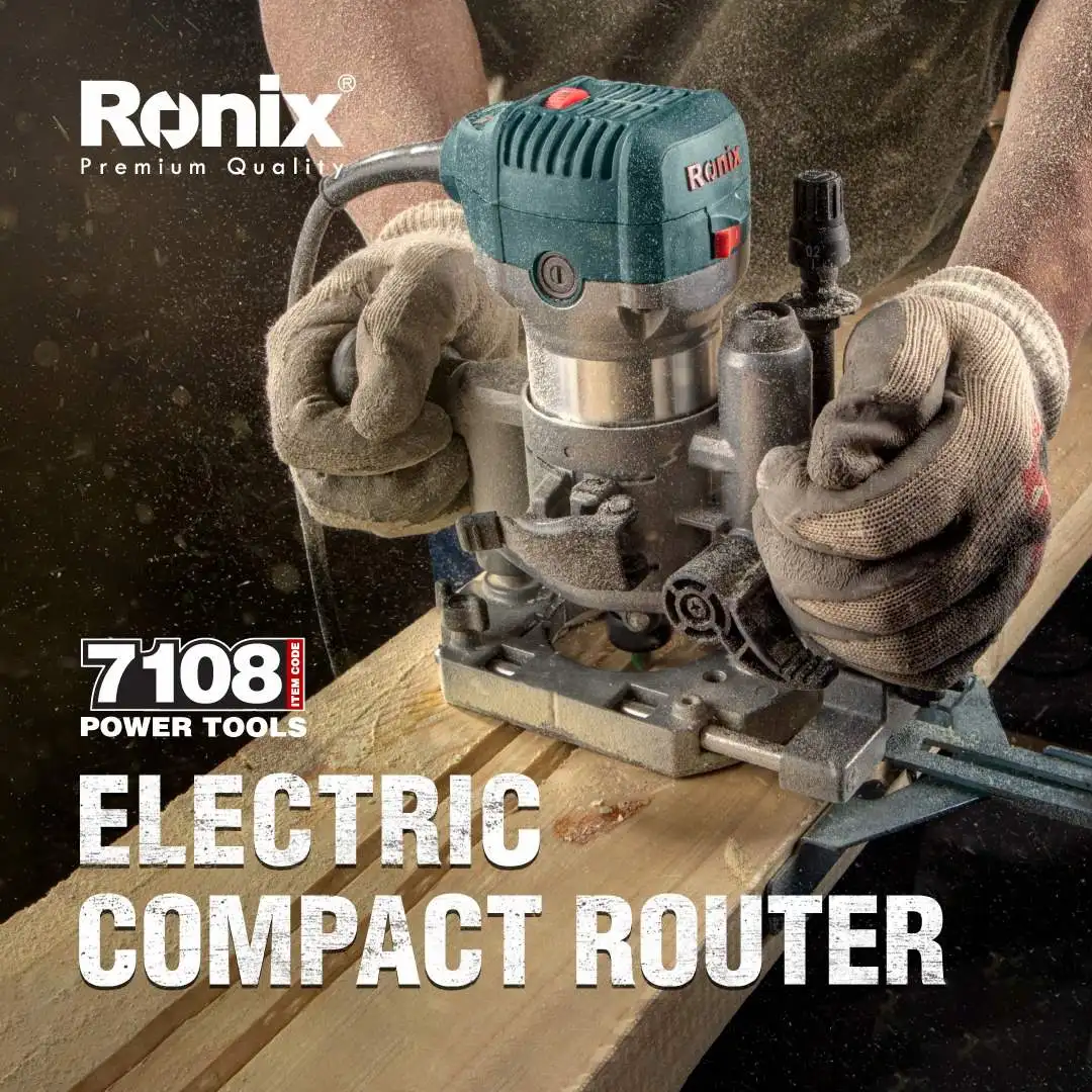 Ronix 7108 Model Electric Compact Wood Router / Trimmer 220V 710W Wood Working CNC Router Power Portable Machine