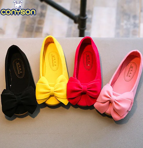 Conyson korea fashion boutique children little kids overshoes designers toddler girl princess bowknot flannelette baby shoes