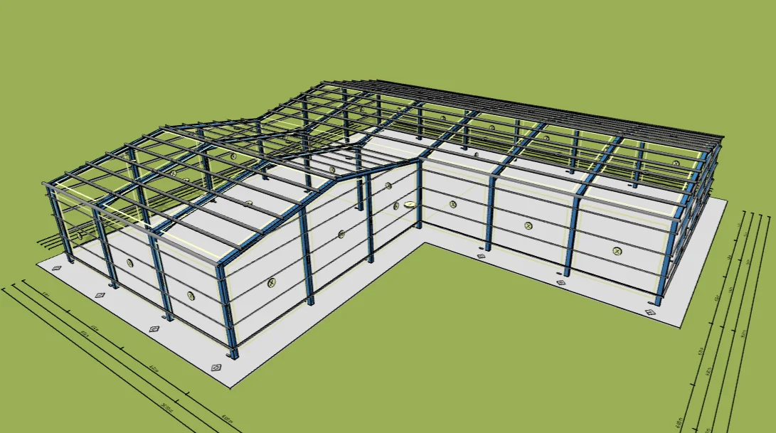 Modern Industrial Design Style Multi-Storey Prefabricated Steel Structure Light Type Workshop Warehouse Exhibition Hall Showroom