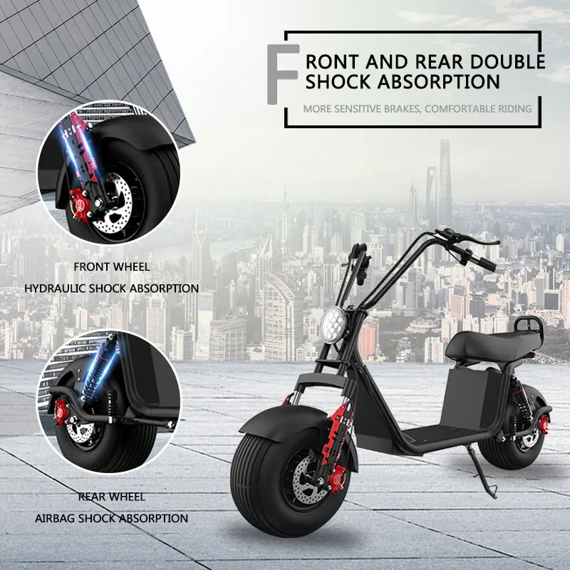 2000w 60V 20A City coco Fat Tire Electric Scooter