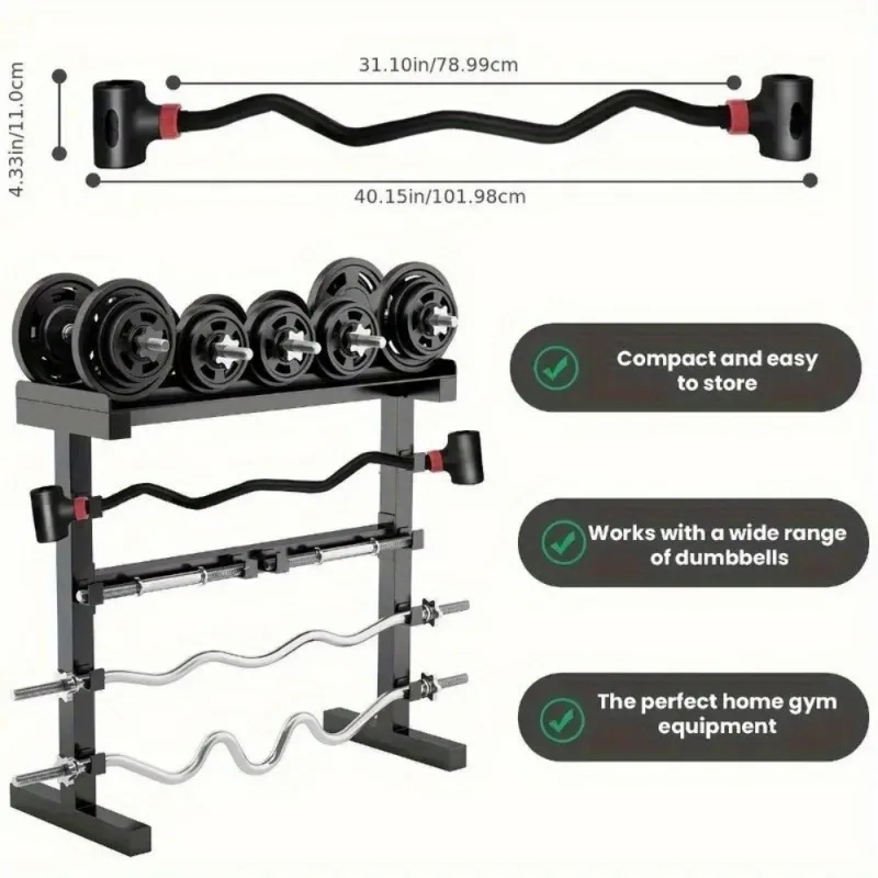 Multifunctional Dumbbell Straight Bar Gym Barbell Straight Bar Adjustable Dumbbell To Arm Curl Bar, Weightlifting Converter