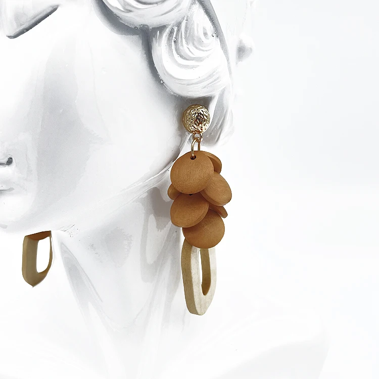 Индивидуальные Модные минималистичные деревянные серьги, качественные серьги для женщин