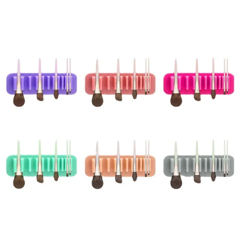 Bathroom bathroom multi-functional toilet with suction cup drying rack silicone suction wall makeup brush storage rack