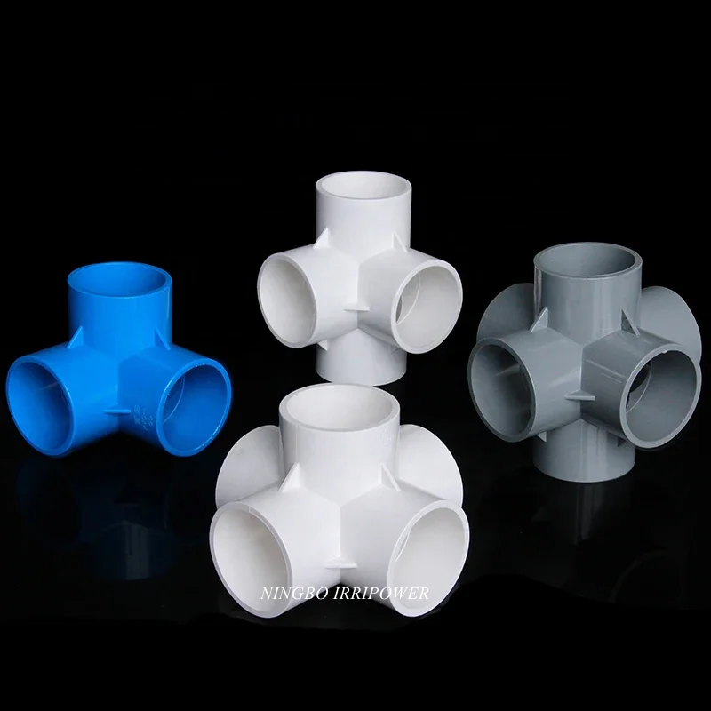 3 4 5 6 Way PVC Connector 20mm to 50mm Garden Watering Pipe Fittings Plastic Joints Home DIY Shelf Fittings
