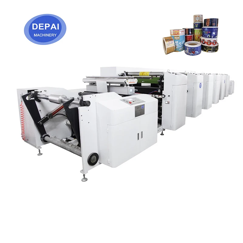 Flexo 8 Color Horizontal Printing Machine Roll To Roll UV Adhesive Tape Printer For Narrow Web Label Foil Press