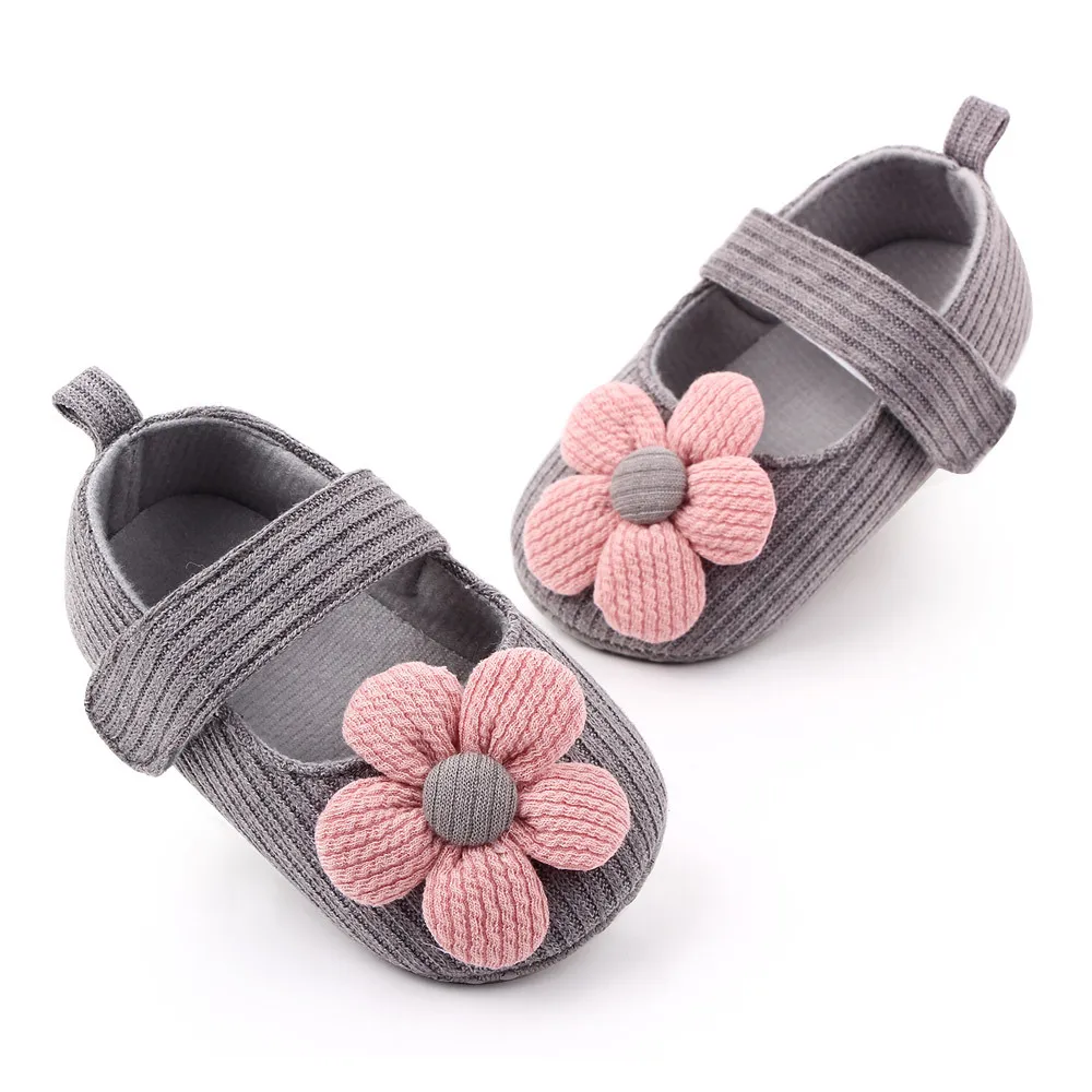 Spring 0-1 years old kids shoes wool flower princess baby shoes soft bottom non-slip toddler shoes