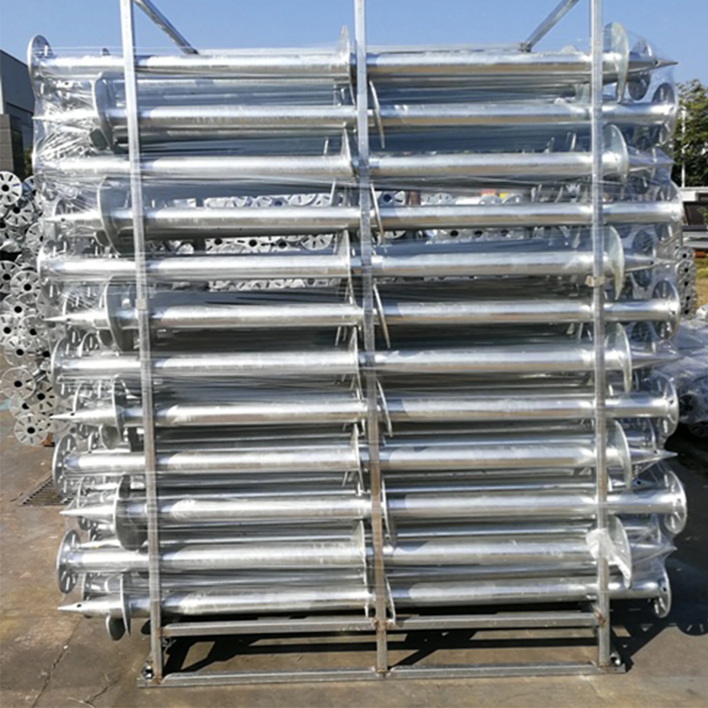 SOEASY Panel Pole Mount Adjustable Solar Mounting System Earth Ground Screw Anchor