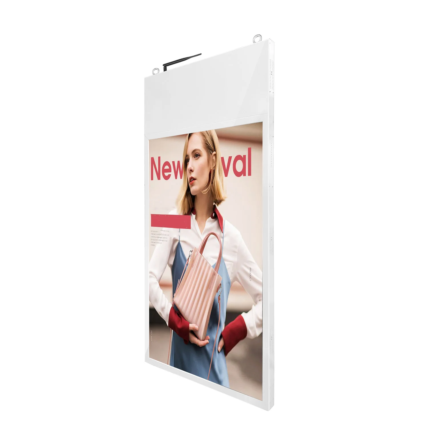 Aiyos Double Sided Hanging Digital Display 43 55inch digital display ad wifi menu holder power bank