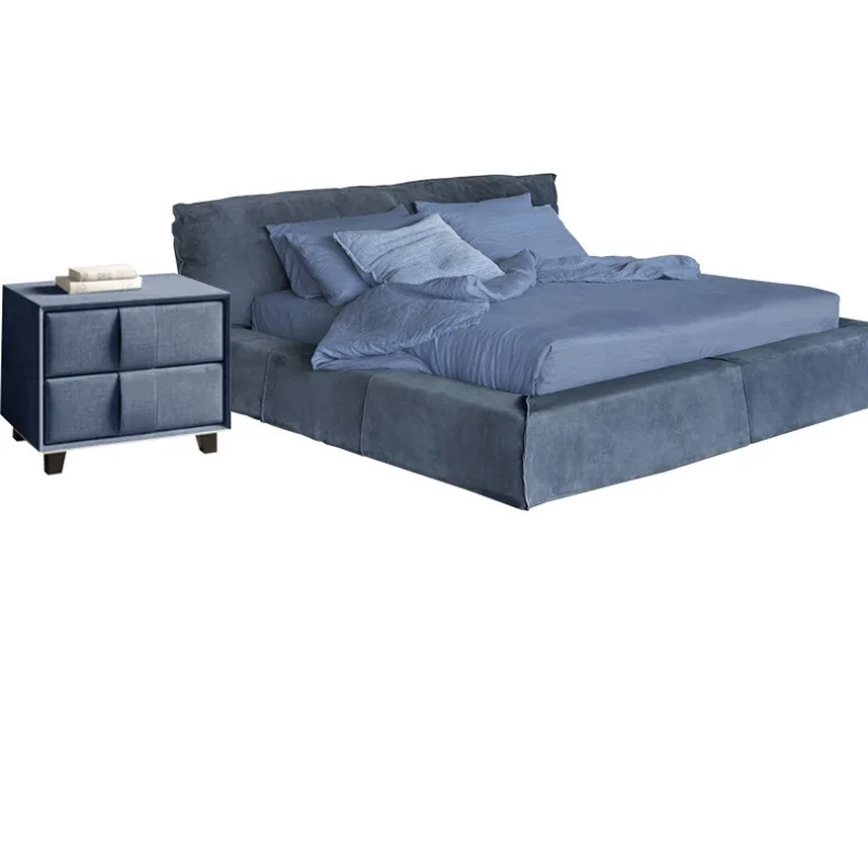 WESOME Modern Design High Quality Headboard Soft Bed Luxury Beds Bedroom Furniture Wooden Up-holstered Beds