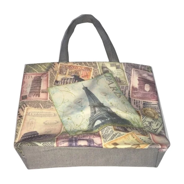 Promotional Customized High Quality Linen Printed Handbag with Own Design