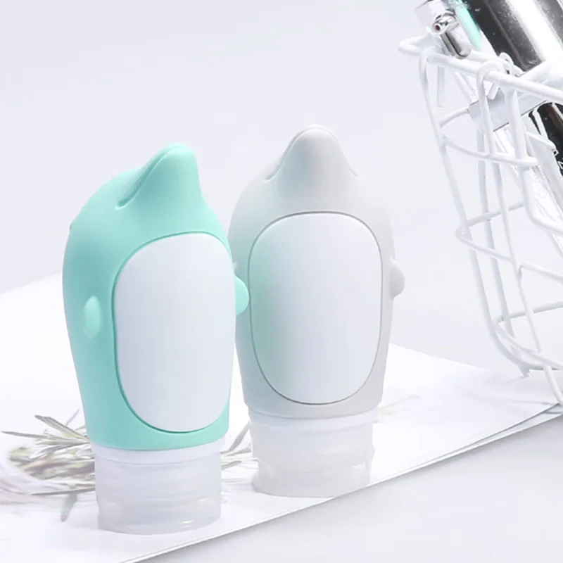 
Cute ocean lovely animals dolphin cartoon travel Portable Silicone separating lotion Cosmetic bottle made by Silica gel 