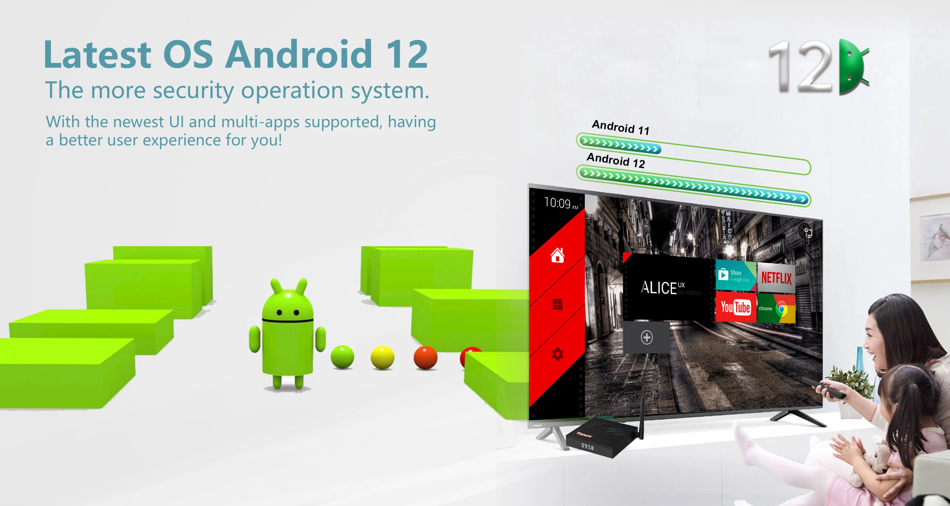 QUNSHI TECH 2023 new Android 12.0 TX6 4K HD Smart TV Box 4GB 32GB Media Player Wifi 2.4G 5G Hz Android 12 Set top Box TANIX TX68