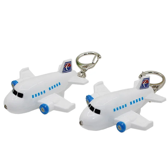 3d mini airplane shaped led keychain light promotional aircraft Led flashlight key chain