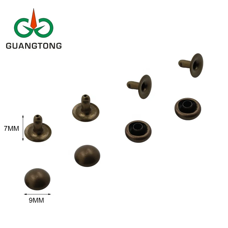 Garment accessories 8 mm metal single head black rivets for clothing jacket