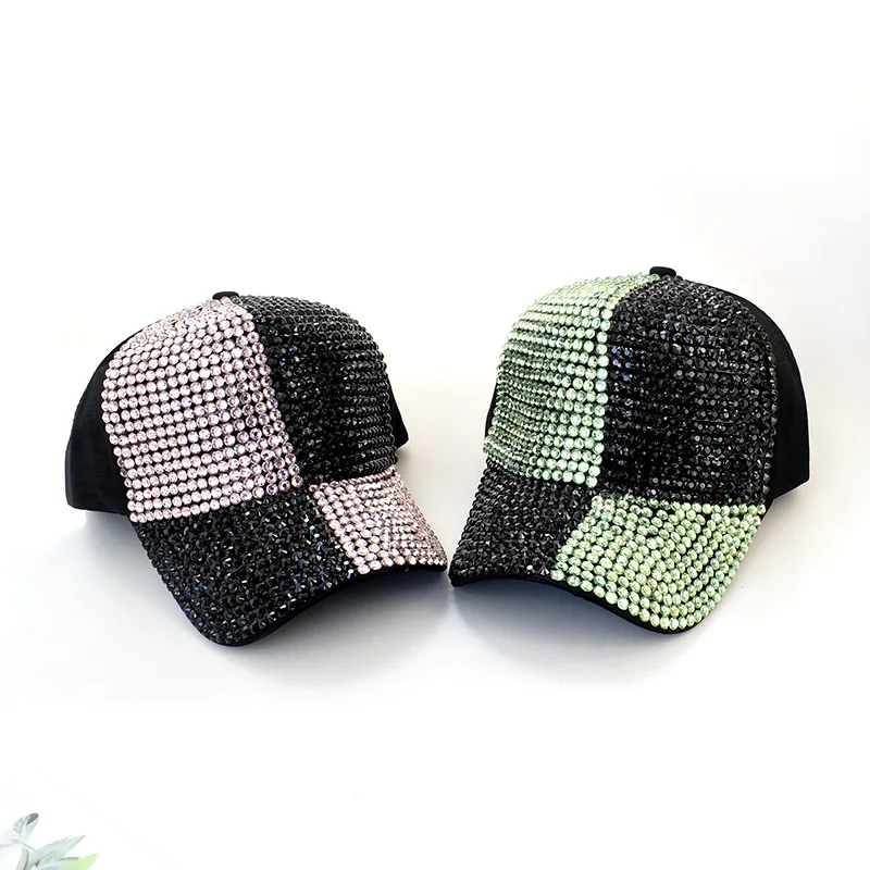 Hot selling two-color rhinestone design hip hop hat baseball cap with custom logo suitable for show dancing pointed hat unisex