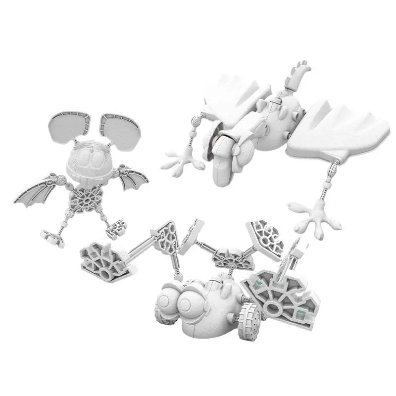 HW Toys Mouse Mosquito Crocodile Alien Creature Halloween Shape Flight Equipment Diy Bricks Building Blocks Sets Toys For Kids