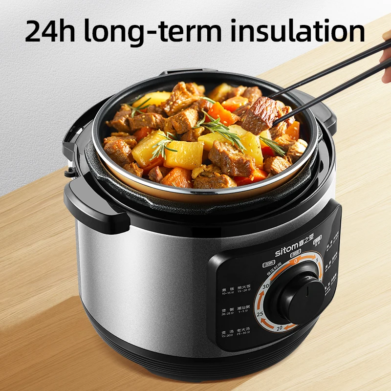 Stainless Steel 5L Automatic Electric Rice Cooker 3 in 1 Large Capacity Household Electric Pressure Cooker