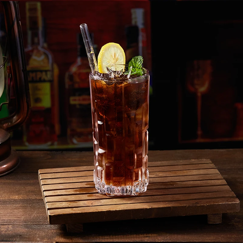 High Quality  custom logo  Classic Modern Design Square Amber Shot Glass Aesthetic Party Wine Glass Cup for Home Bar