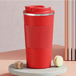NEW 510ML 316 Stainless Steel Double-layer Biodegradable Reusable Non-slip Case Car Mug Vacuum Cup Milk Cup Coffee Mug