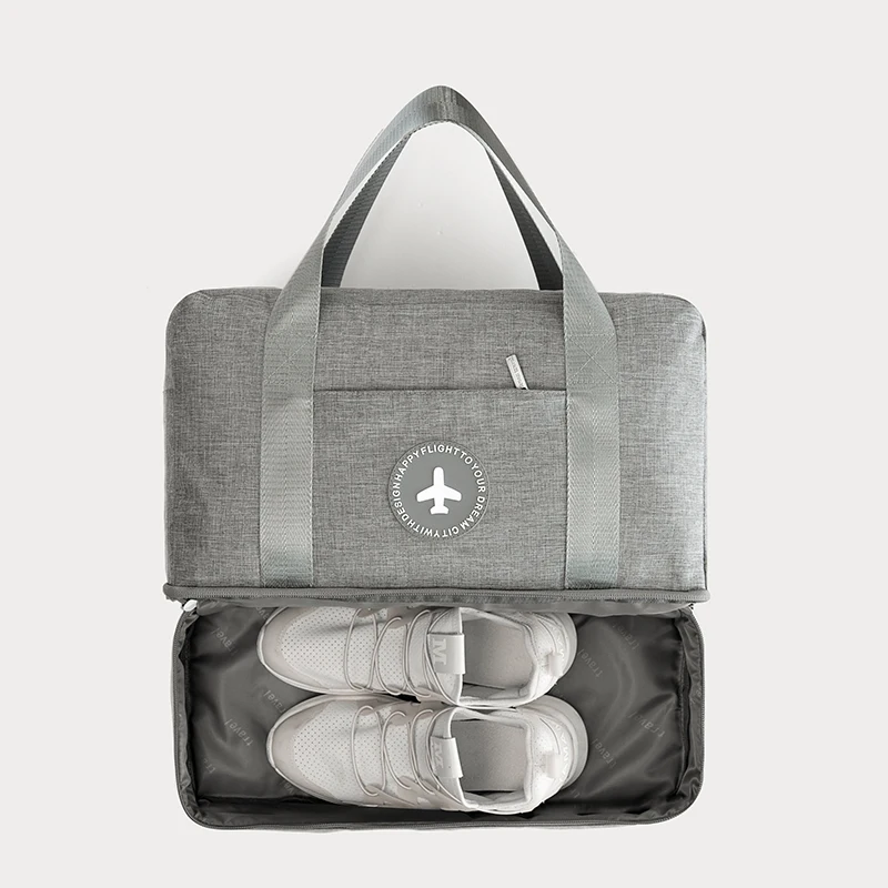 Multi-function Polyester Duffel Gym Bags With Detachable Shoulder Strap And Shoes Compartment