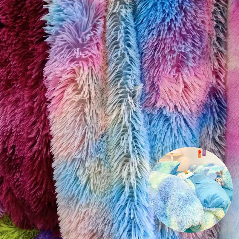 New Product Carpet Soft, Stuffed Toy Medium Weight Long 40 Hair Artificial 100% Polyester Pv Plush Fake Fur Fabric/